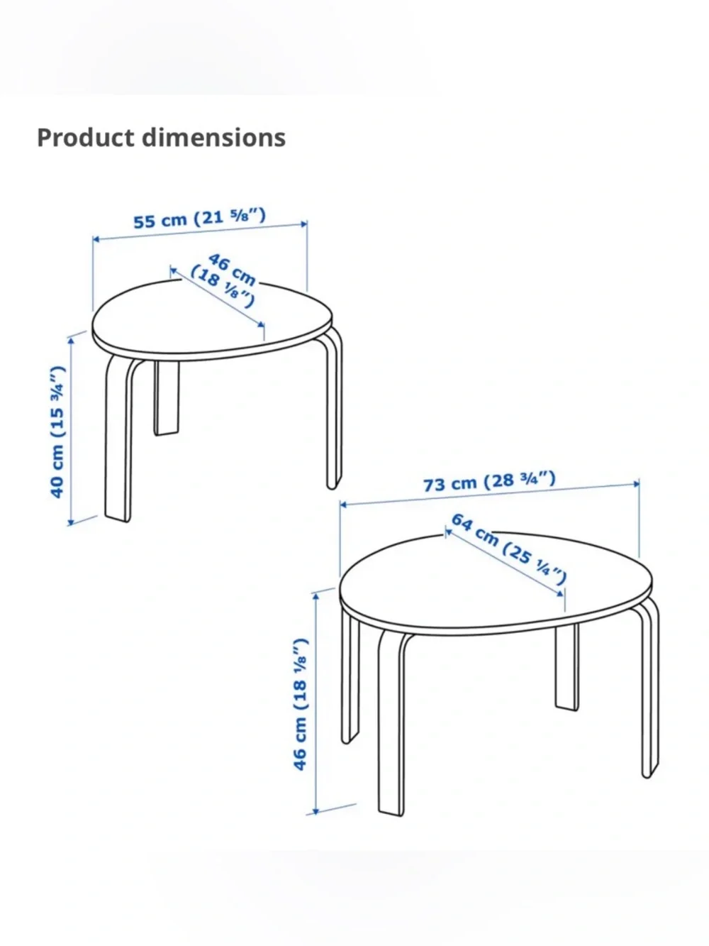 IKEA SVALSTA nesting tables | set of 2 | Birch Veneer. Open Box